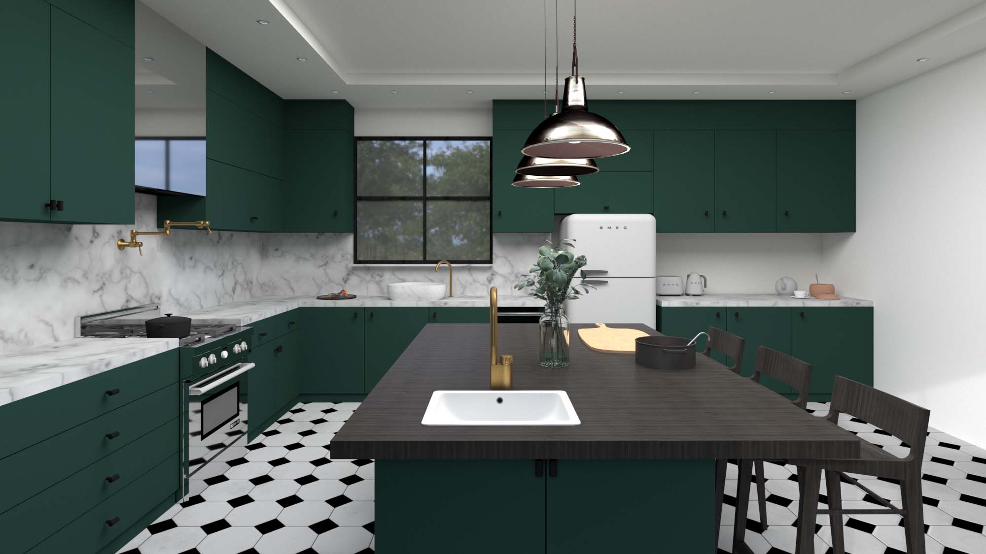 green kitchen 3