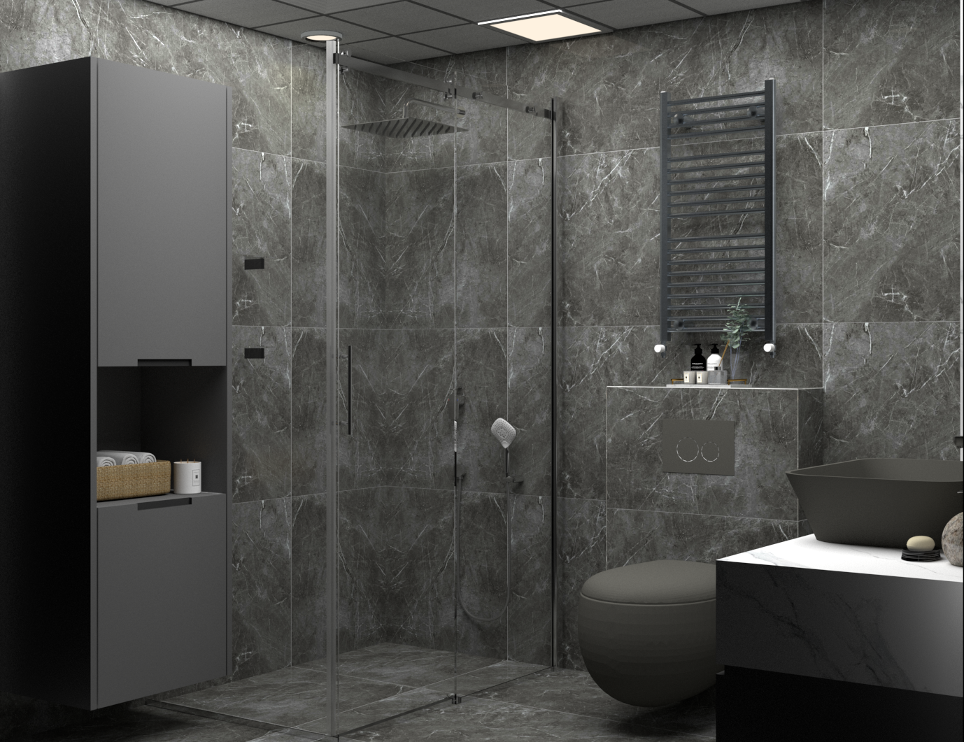 Gray Bathroom Design